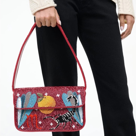 STAUD BEADED ZODIAC TOMMY BAG SCORPIO - Picture 4 of 8